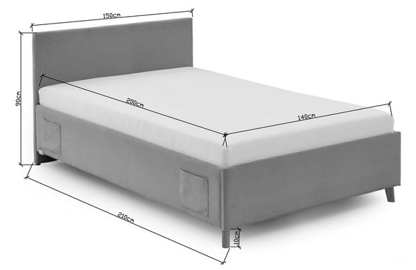 Antracitno sivi podstavljeni dječji krevet s prostorom za odlaganje s podnicom 140x200 cm Cool – Meise Möbel