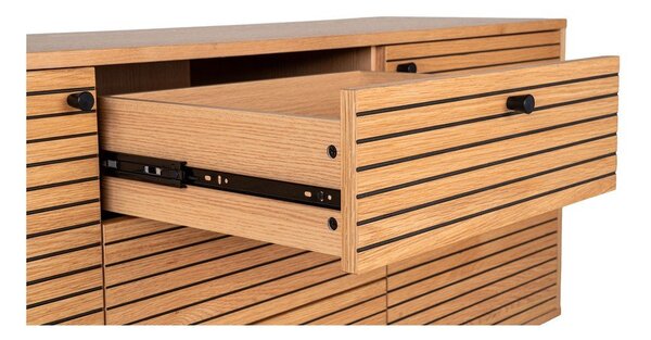 Niska komoda u dekoru hrasta u prirodnoj boji 150x74 cm Kyoto – House Nordic