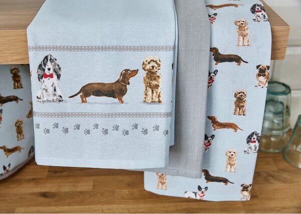 Pamučna kuhinjska krpa 3 kom 45x65 cm Curious Dogs – Cooksmart ®