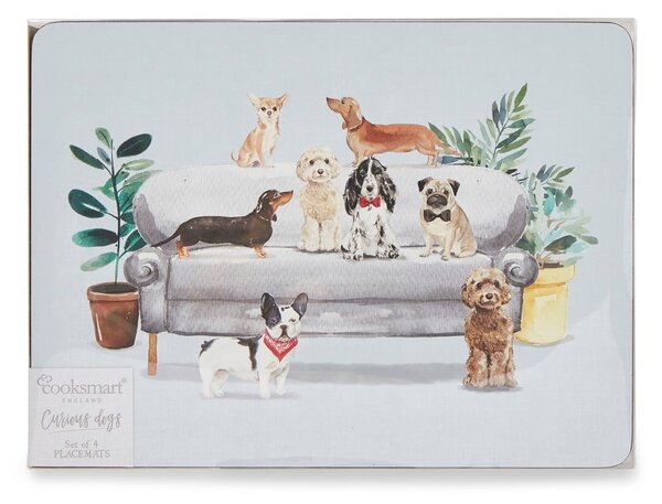 Podmetač od pluta 4 kom 21,5x29 cm Curious Dogs - Cooksmart ®