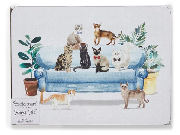 Pluteni podmetači za stol 4 kom 21,5x29 cm Curious Cats - Cooksmart ®