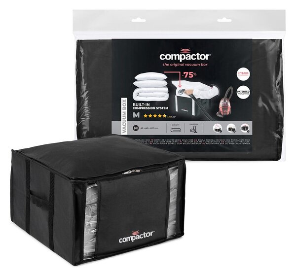 Crna kutija za pohranu odjeće Compactor XXL Black Edition 3D Medium, 125 l