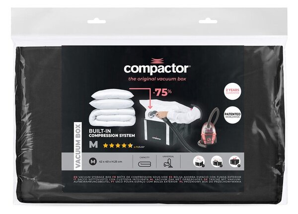 Crna kutija za pohranu odjeće Compactor XXL Black Edition 3D Medium, 125 l