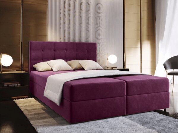Tapecirani krevet boxspring GLORIEN 180x200 cm purpurna Madrac: Bonell opružni madrac