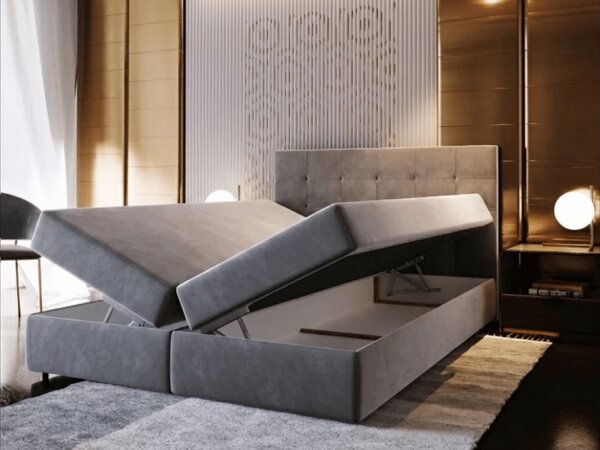 Tapecirani boxspring krevet GLORIEN VELVET 140x200 cm tirkizna Madrac: Bonell opružni madrac