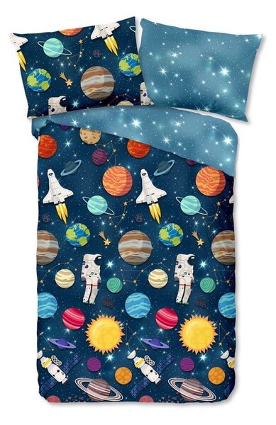 Dječja flanelska posteljina Good Morning Spaceworld, 140 x 200 cm