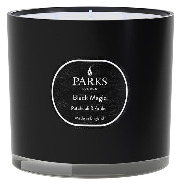 Svijeća pačulija i jantara Parks Candles London Black Magic, vrijeme gorenja 56 h