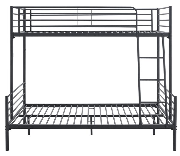 JAKS Metalni krevet na kat crni 90/120 × 200 cm Tres 2u1