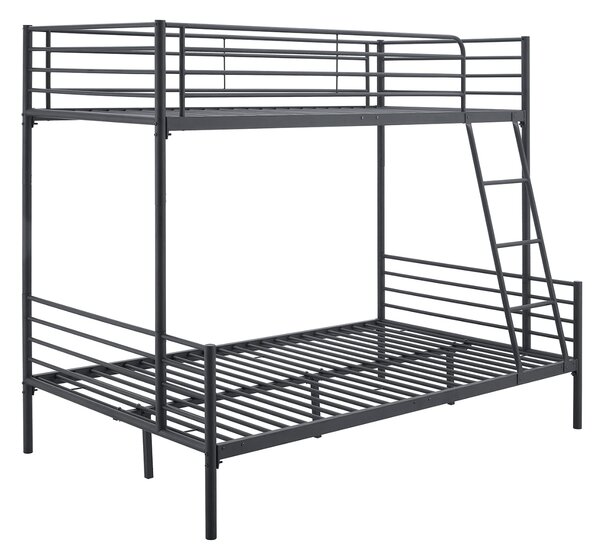 JAKS Metalni krevet na kat crni 90/120 × 200 cm Tres 2u1