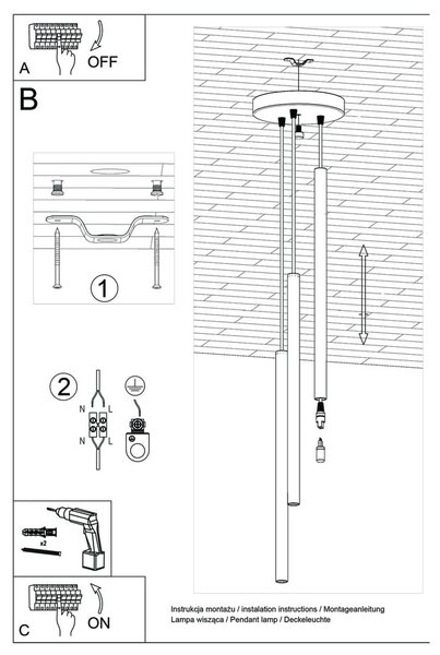 Crna visilica Nice Lamps Fideus