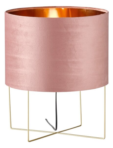 Ružičasta stolna lampa s tekstilnim sjenilom (visina 43 cm) Aura – Fischer & Honsel