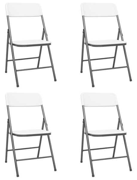 VidaXL Sklopive vrtne stolice 4 kom HDPE bijele