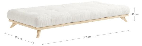 Krevet za jednu osobu od borovine s podnicom 90x200 cm Senza – Karup Design