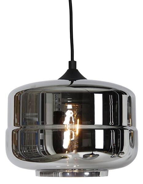 Art deco viseća lampa crna sa dimnim staklom 6 lampica - Wallace