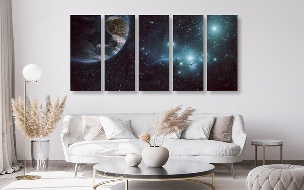 5-dijelna slika planeta u svemiru