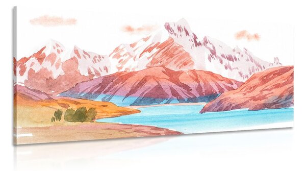 Slika oslikani planinski krajolik