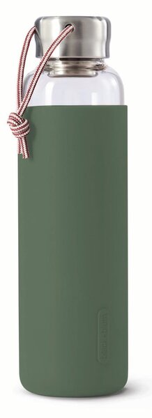 Staklena boca vode s zelenim silikonskim ambalažom Black + Blum G-boca, 600 ml