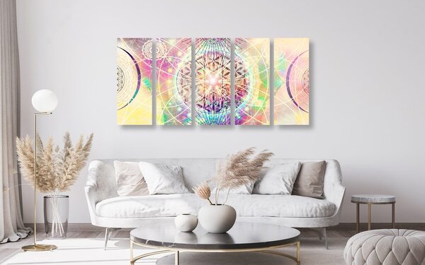 5-dijelna slika Mandala u zanimljivom dizajnu