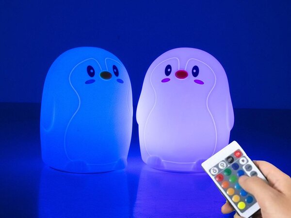 LED RGB baterija Soft Children's Light Touch 1200mAh USB Penguin + daljinski upravljač