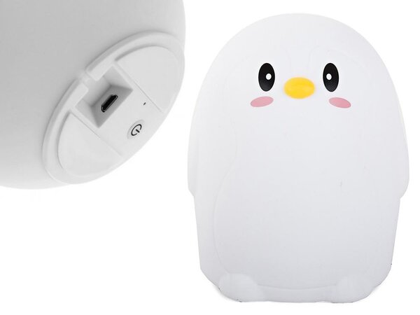 LED RGB baterija Soft Children's Light Touch 1200mAh USB Penguin + daljinski upravljač