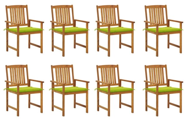 VidaXL Vrtne stolice s jastucima 8 kom od masivnog drva bagrema