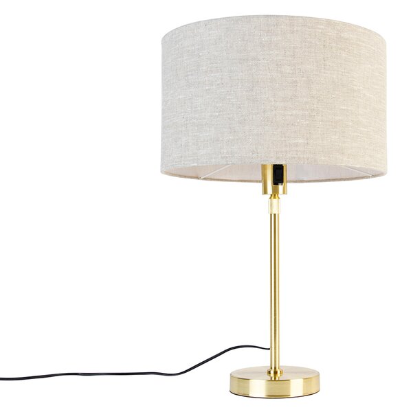 Stolna lampa zlatna podesiva sa sjenilom svijetlo siva 35 cm - Parte