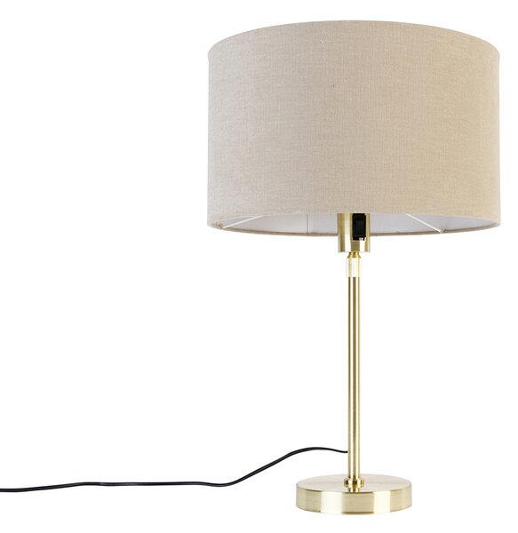 Stolna lampa zlatna podesiva sa sjenilom svijetlo smeđa 35 cm - Parte