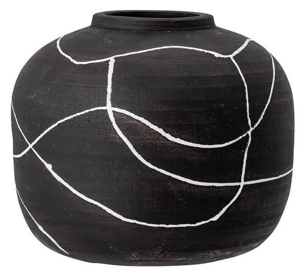 Crna terakota vaza Bloomingville Niza, visina 16,5 cm