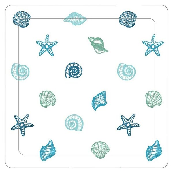 Podloga za tuš kabinu (54,5 x 54,5 cm, PVC, Plavo-bijele boje)