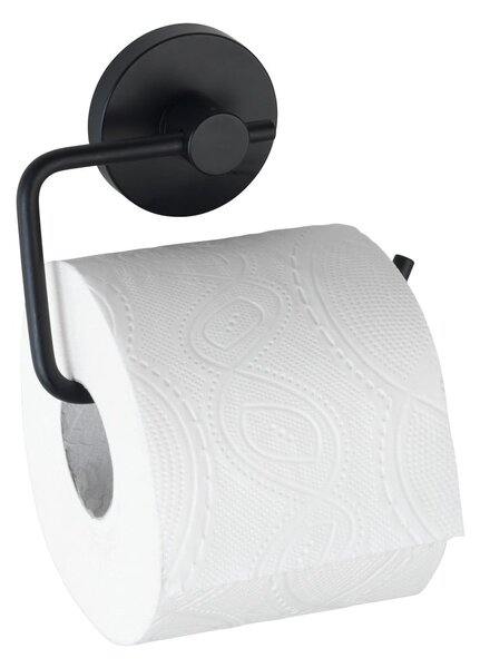 Crni držač za toalet papir Wenko Vacuum-Loc® Milazzo