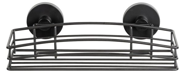 Crna zidna polica za kupaonicu Wenko Vacuum-Loc® Pavia, širine 26 cm