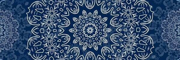Slika plava Mandala s apstraktnim uzorkom