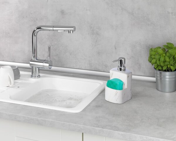 Bijeli keramički dozator za sapun Wenko Festival Marble, 380 ml
