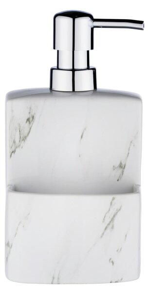Bijeli keramički dozator za sapun Wenko Festival Marble, 380 ml