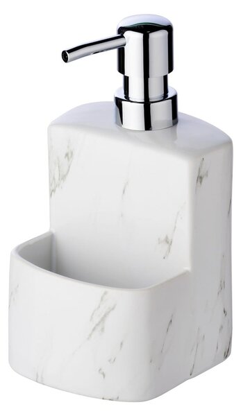 Bijeli keramički dozator za sapun Wenko Festival Marble, 380 ml