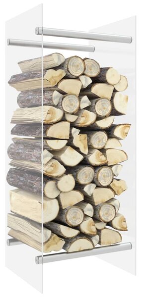 VidaXL Stalak za drva za ogrjev prozirni 40 x 35 x 100 kaljeno staklo