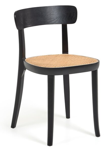 Crna blagovaonska stolica od bukovog drveta Kave Home Romane