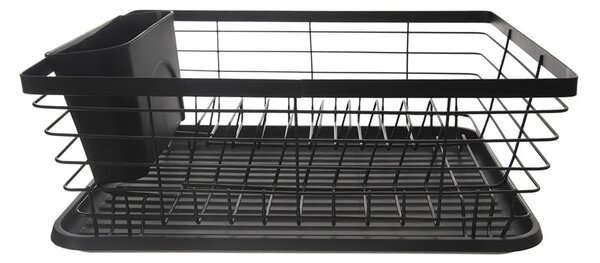 Crni metalni ocjeđivač za posuđe 36x30,5 cm Radka – Orion