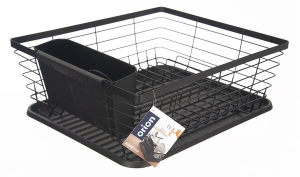 Crni metalni ocjeđivač za posuđe 36x30,5 cm Radka – Orion