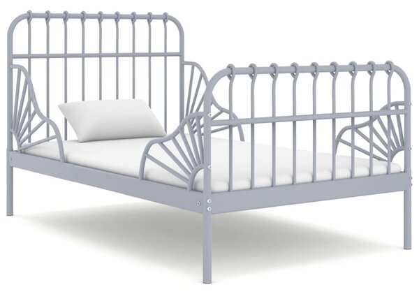 VidaXL Produživi okvir za krevet sivi metalni 80 x 130/200 cm