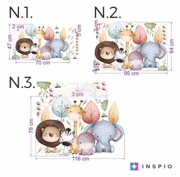 Naljepnice - Safari životinje i šareno drveće