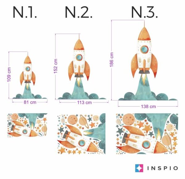 Svemirska raketa - Naljepnice za zid za djecu