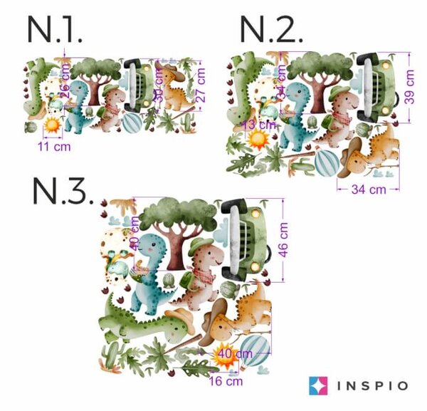 Dječje naljepnice za zid - Avantura dinosaura
