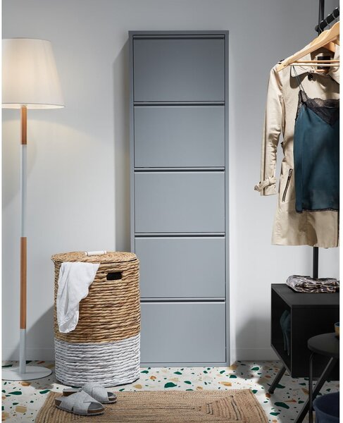 Sivi metalni preklopni ormarić za cipele 50x169x15 cm Ode – Kave Home