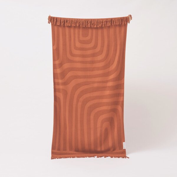 Terakota narančasti pamučni ručnik za plažu Sunnylife Luxe, 160 x 90 cm