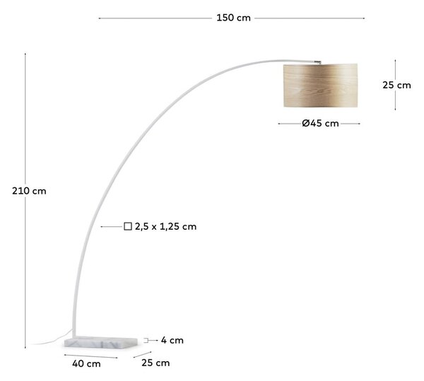 Stojeća svjetiljka u prirodnoj boji s tekstilnim sjenilom (visina 210 cm) Chop – Kave Home