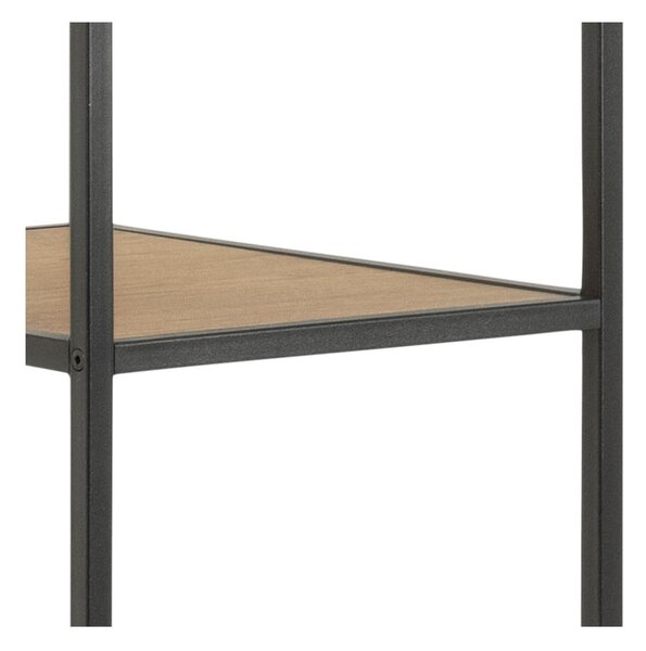 Crni/u prirodnoj boji otvoreni ormar u dekoru hrasta 77x165 cm Seaford – Actona