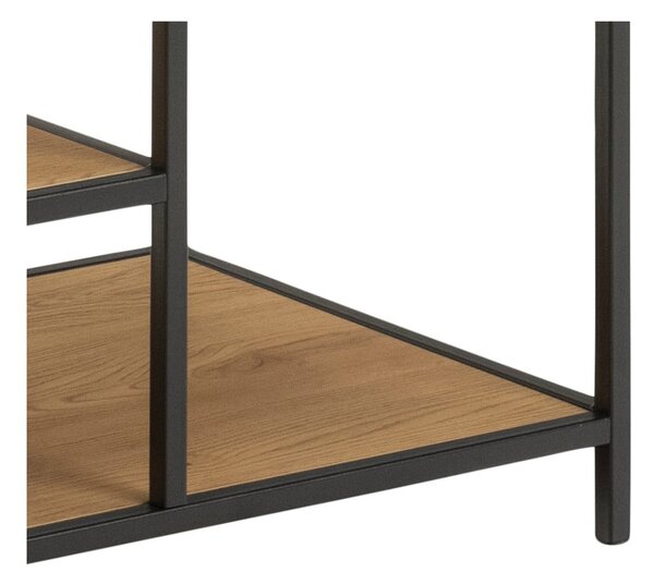 Crni/u prirodnoj boji otvoreni ormar u dekoru hrasta 77x165 cm Seaford – Actona