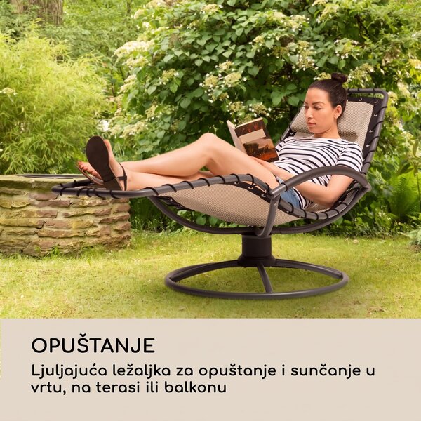 Blumfeldt The Chiller, ležaljka-ljuljačka, 77 x 85 x 173 cm, 360 Comfort, Comfortmesh, bež