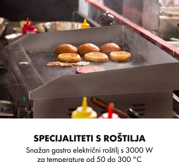 Klarstein Grillmeile 3000G, električni roštilj, 3000 W, grill ploča, 54,5 x 35 cm, glatki